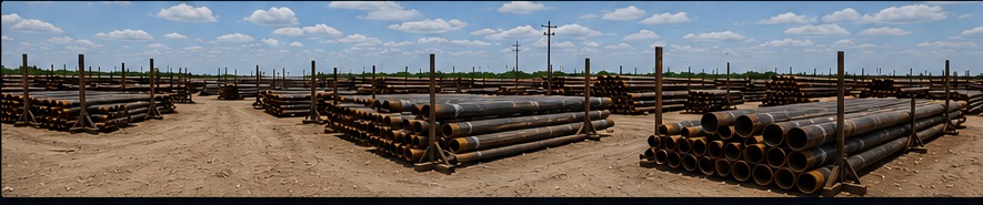 Oil field pipe yard inventory